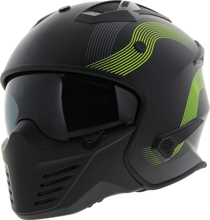 Vito Jet Bruzano helm mat zwart fluor S