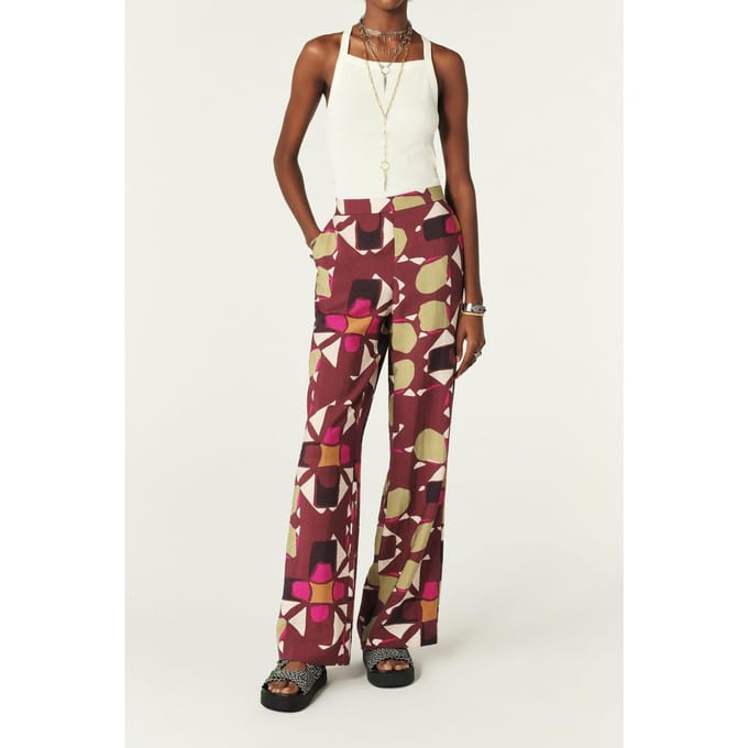 BA&SH Pantalon Aaron Prune Maat: 34 | Wijde Broeken Outlet | Dames