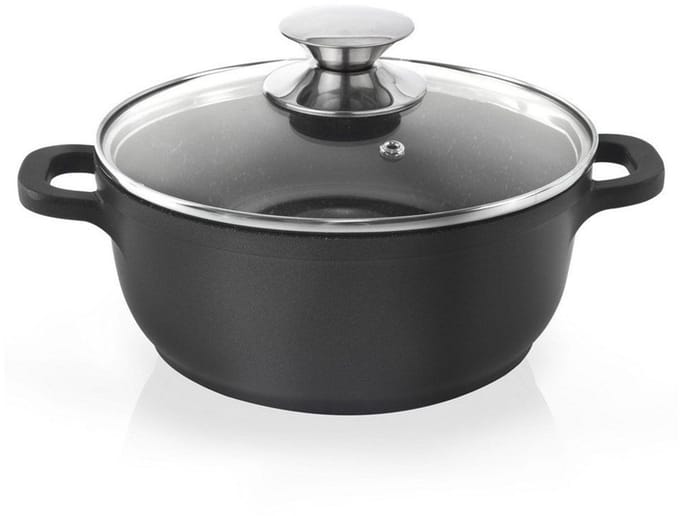 Orion Grande Serie - Granieten Pan - 16cm - Met Glazen Deksel - 1,4L