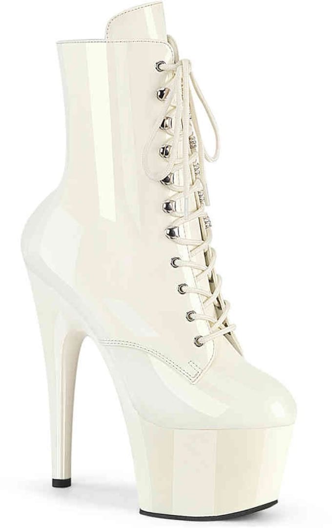 Pleaser - ADORE-1020 Plateau Laarzen - US 11 - 41 Shoes - Gebroken wit