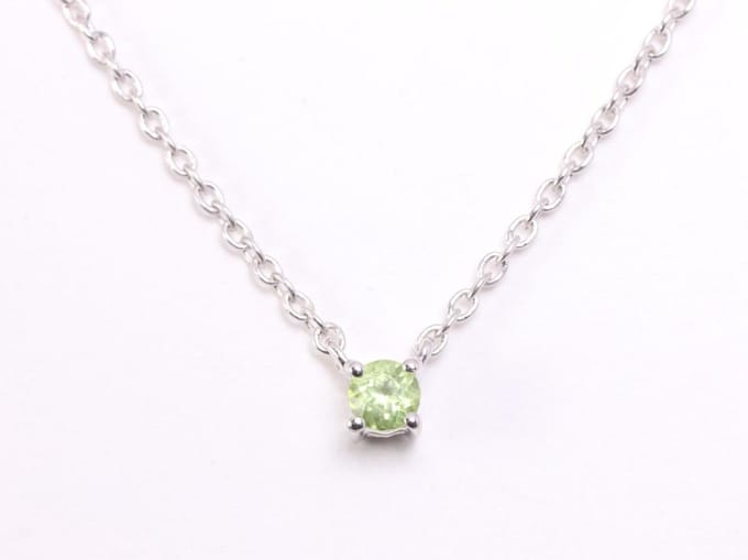 Fijne zilveren anker ketting met peridoot