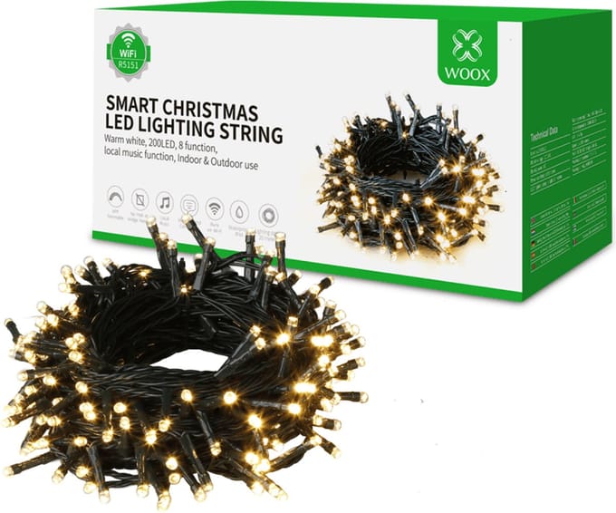 Smart LED Slimme Kerstverlichting 20 meter - WOOX R5151