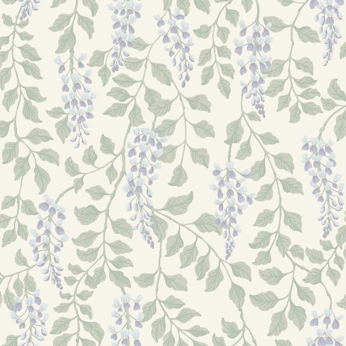 Boråstapeter Vliesbehang 5707 - Orangeri - Botanisch Blauw - 53cm x 10.05m