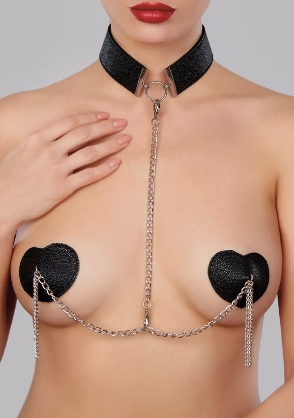 Adore Le Burlesque Collar en tepelplakkers- Zwart