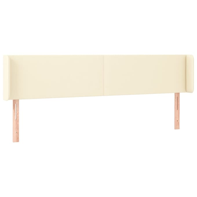 vidaXL Hoofdbord LED 183x16x78/88 cm kunstleer crèmekleurig