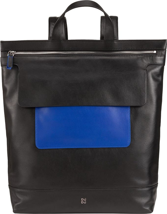 DuDu Oslo Dagrugzak Leder 39 cm - schwarz