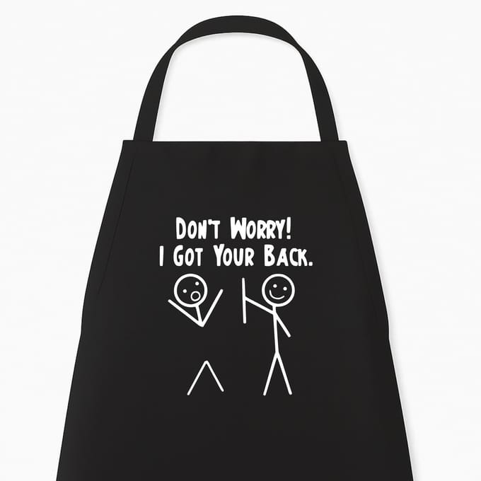 Keukenschort "I got your back" | Kerstcadeau & Sinterklaas | Zwart | Grappig kookschort