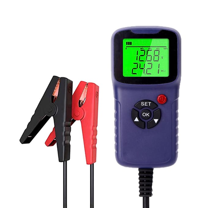 Auto-acculader Tester Analyzer 12V 2000CCA Batterijspanningstest Laadcircuit Laadtester rood