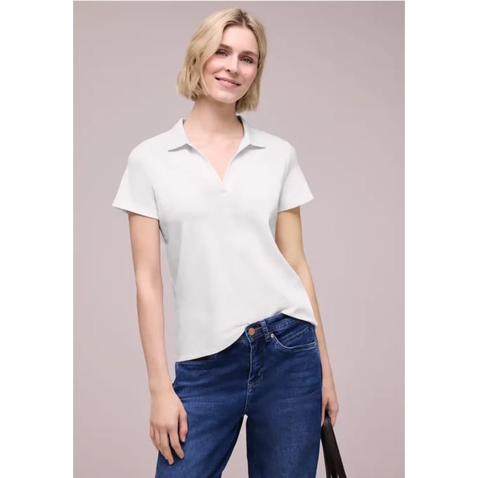 Poloshirt met korte mouwen en gespleten hals