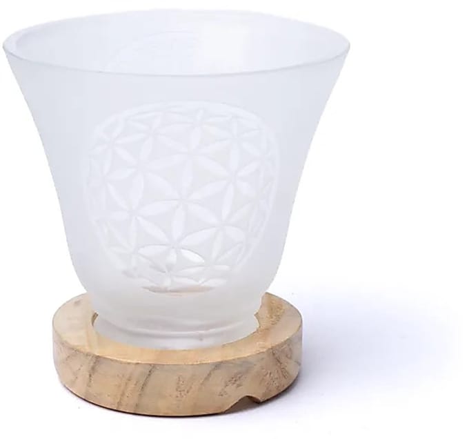 Edelsteenlamp bloem des levens met snoer en LED lamp