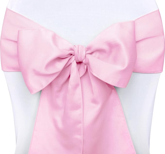 Partydeco - Stoel strikken satijn Pink (10 stuks)
