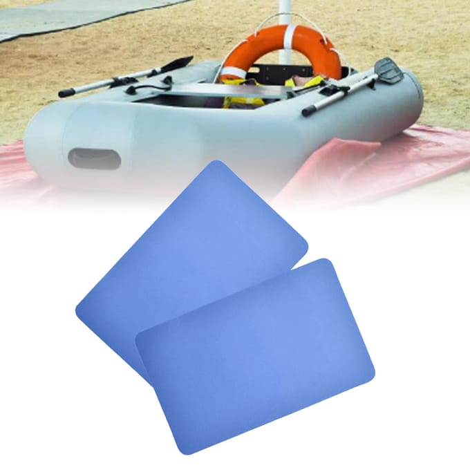 2 stuks Opblaasbare Boot Reparatie Patch PVC Vierkant Rubberen Boot Reparatie Patch Kit voor Kajaks Kano's Royal gray