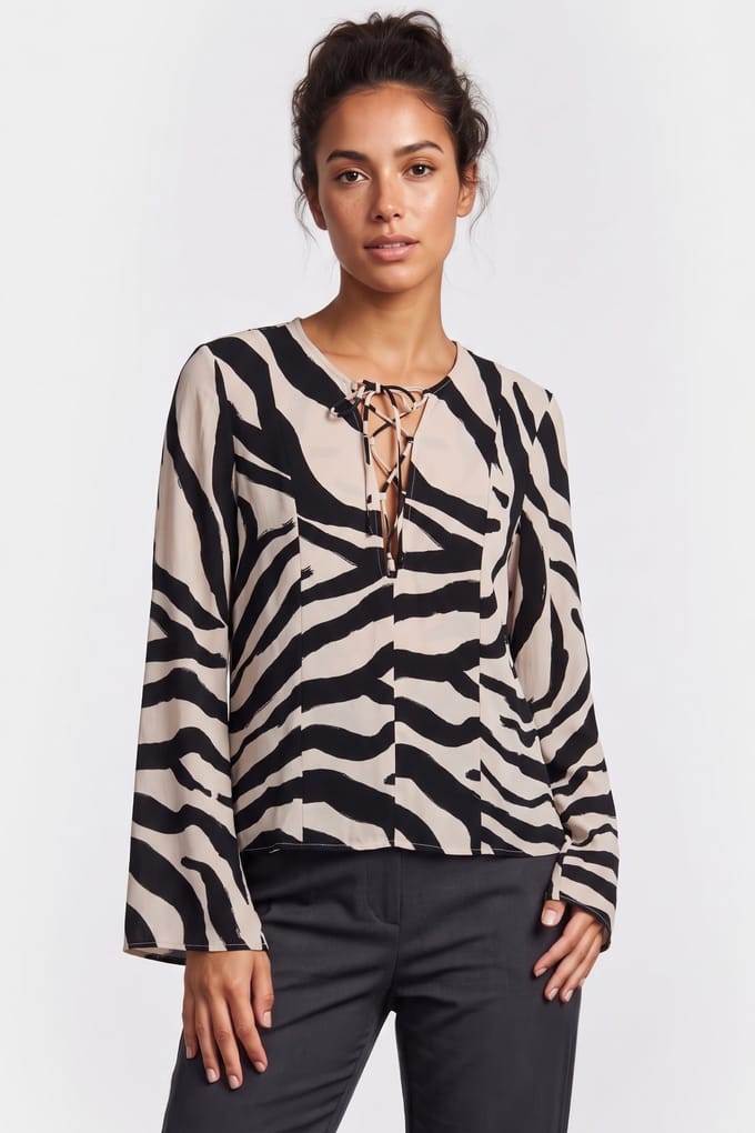 ARKET Heli Aop Blouse Black Taglia: 32 | Maglie a manica lunga Outlet | Donna | Nero