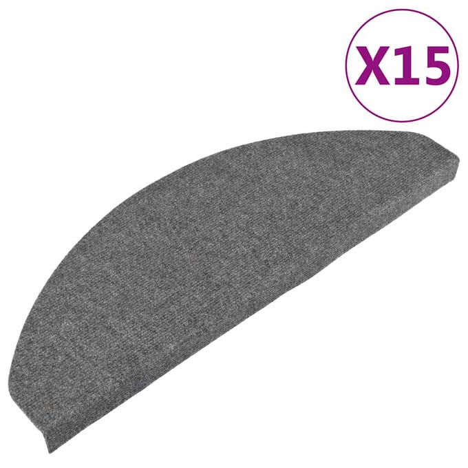 vidaXL - Trapmatten - zelfklevend - 15 - st - 65x22,5x3,5 - cm - grijs