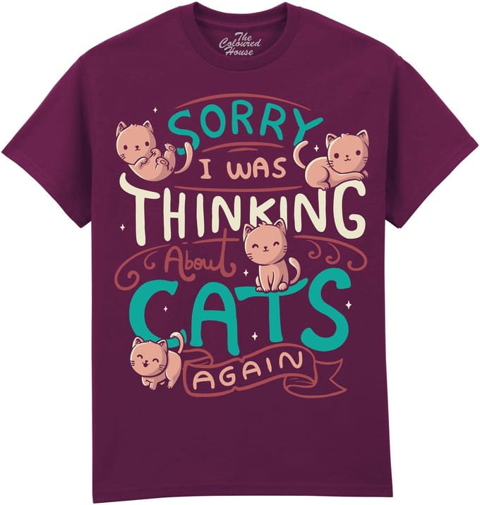 Thinking About Cats The Coloured House T-shirt M