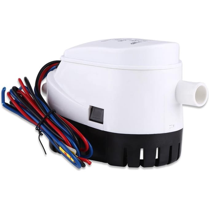 Pompe à eau de cale submersible automatique 12 V 750 GPH avec interrupteur à flotteur pour bateau white