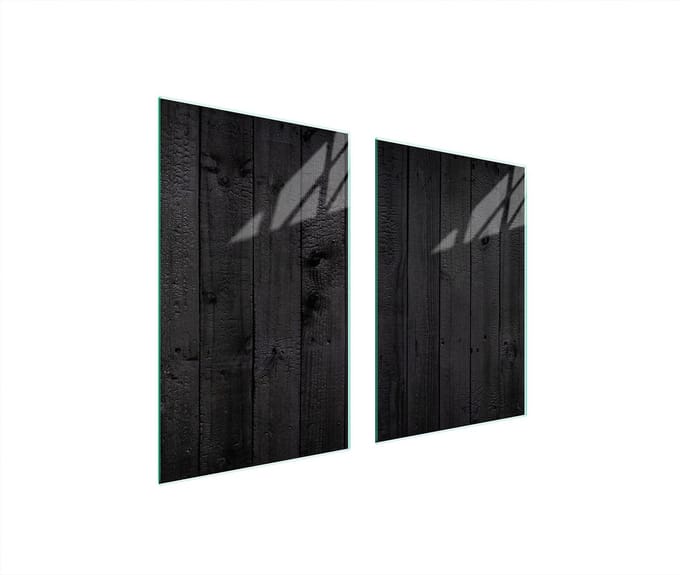 TMK ArtDeko - Snijplank - 65x52 cm - Houtmotief - Hartglas