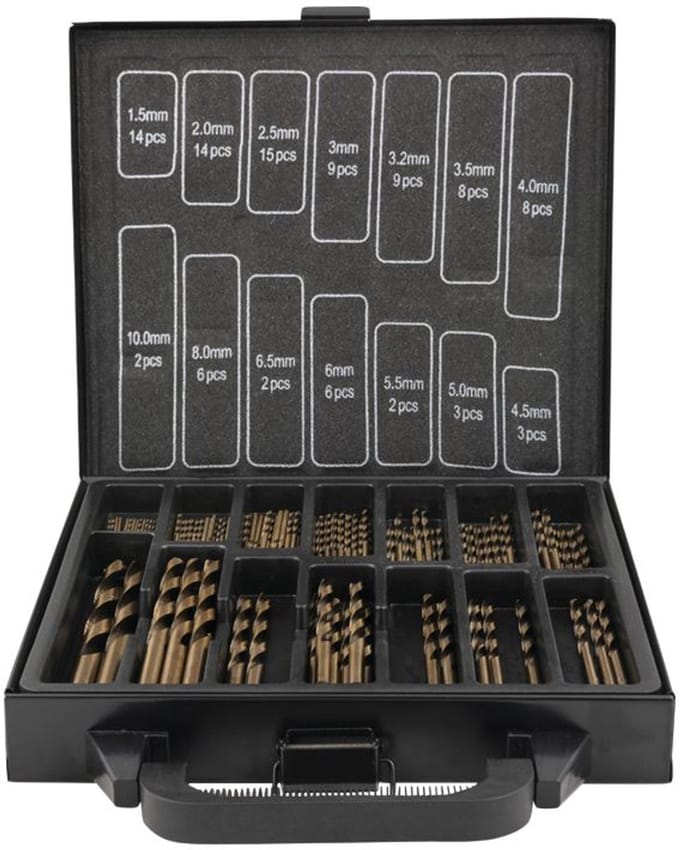 Hofftech Uitgebreide HSS borenset - cobalt coating - 101-delig - inclusief stevige koffer
