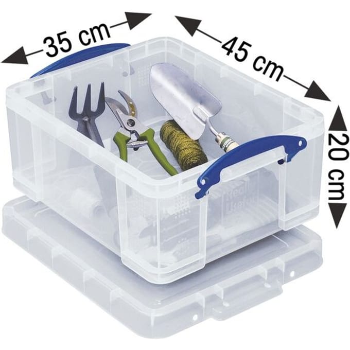 Opbergbox Really Useful 21 liter 450x350x200mm transparant wit