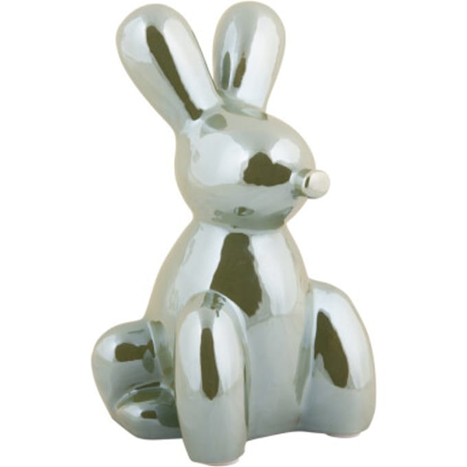Present Time Ornament Balloon Bunny Groot - Groen - 12.7x11.5x20cm - Scandinavisch - Keramiek