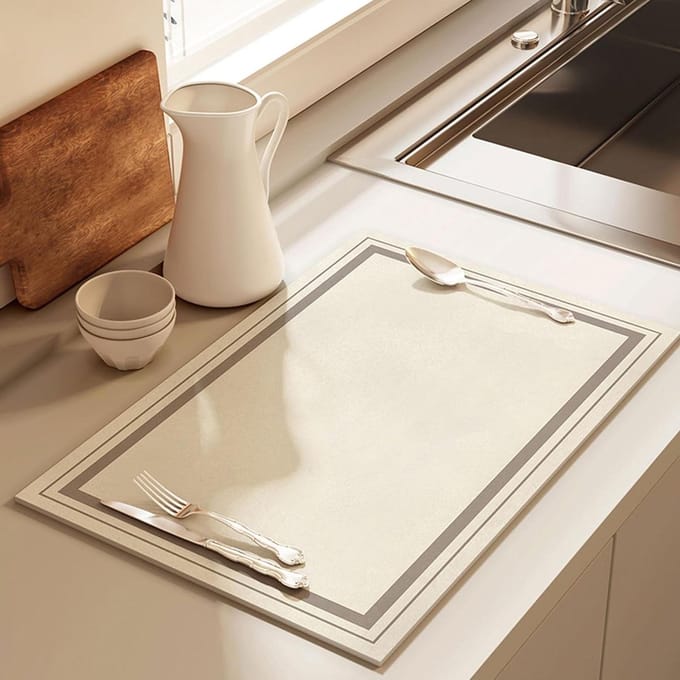 Non-slip coffee mat, coffee bar and machine mat in various sizes for use in the kitchen (E Style,Width40*length60cm)