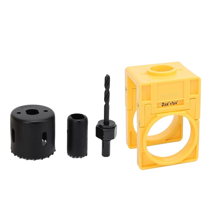 Kit d'installation de serrure de porte avec gabarit de guidage réglable, serrure à bille, scie cloche et axe pour yellow