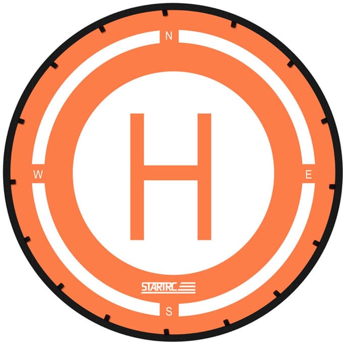 Drone Landingpad Helipad - 95cm - Opvouwbaar - Oranje/Wit