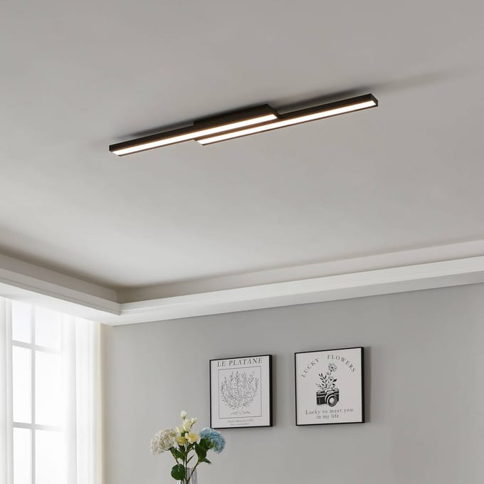 EGLO connect.z Saliteras-Z Smart Plafondlamp - 116 cm - Zwart/Wit - Instelbaar RGB & wit licht - Dimbaar - Zigbee