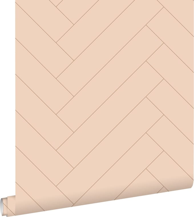 ESTAhome behang visgraat-motief terracotta roze - 50 x 900 cm - 139780
