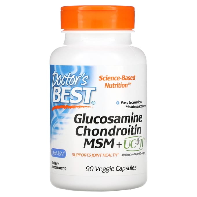 Doctor's Best, Glucosamine Chondroitine, MSM + UCII, 90 Plantaardige Capsules