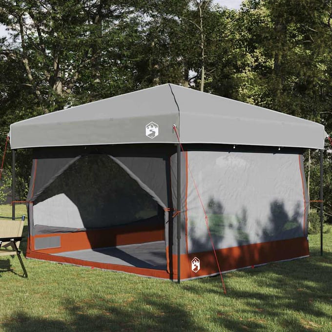 vidaXL - Binnen - Tent - 7-Persoons - 7-persoons - Grijs - en - Oranje