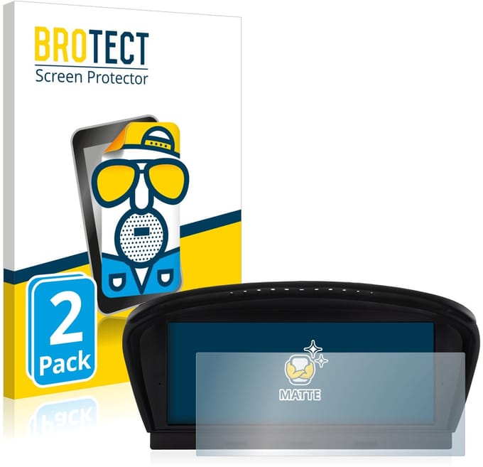 BROTECT - Screenprotector voor BMW 5 E60 2003-2007 iDrive Infotainment System 8.8" 2001-2018 - Folie Beschermfolie matte 2 Stuks