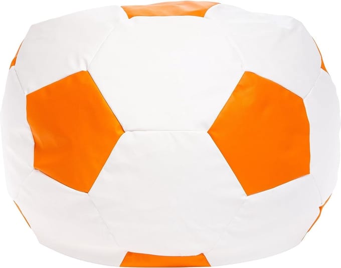 Voetbal Zitzak Ecoleer Ø 90 cm Oranje Wit - Viking Choice