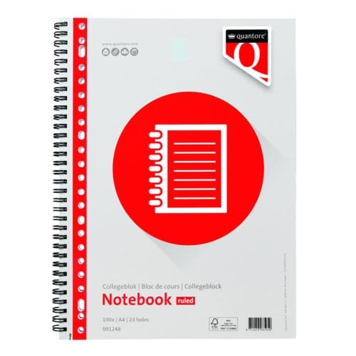 Collegeblok quantore a4 lijn 23-gaats 100vel 70gr