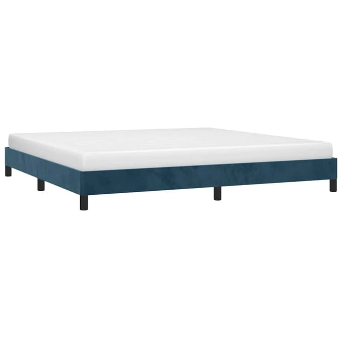 vidaXL - Bedframe - zonder - matras - 200x200 - cm - fluweel - donkerblauw