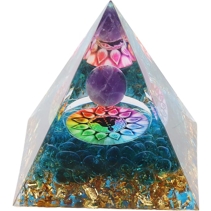 Positieve Energie Kristallen Piramide Kristal Epoxy Helende Kristallen Piramides voor Meditatie Geluk gray