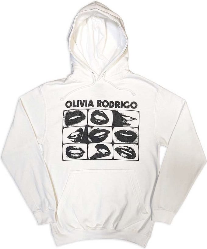 Olivia Rodrigo - Threshold Lips Grid Hoodie/trui - XL - Wit