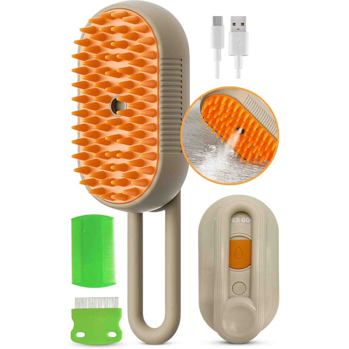 Vulpes Goods® Stoomborstel Kat & Hond – Incl. 2 Kammen – Haarverwijderaar