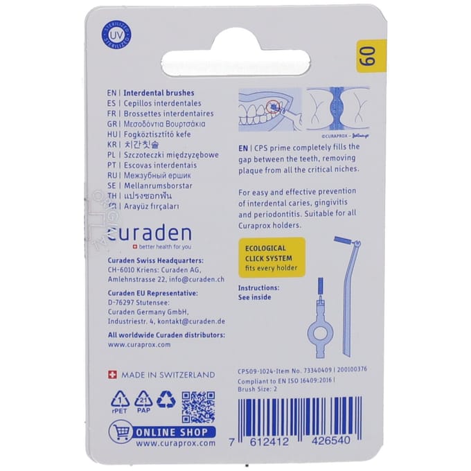 Curaprox Interdentale Rager Prime Navulling CPS 09 Geel 4,0 mm - 8 stuks