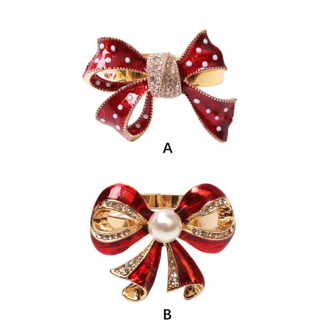 Ronds de serviette nœud de Noël Nœud de Noël Porte-serviettes pour la décoration de table brown