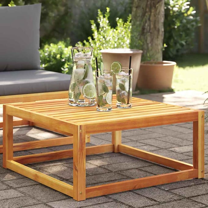 vidaXL - Tuintafel - 65x65x29 - cm - massief - acaciahout
