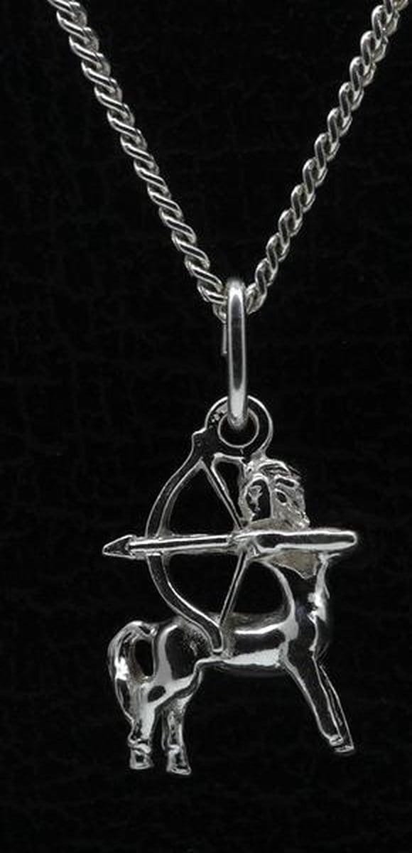 Zilveren Sterrenbeeld Boogschutter ketting hanger - klein