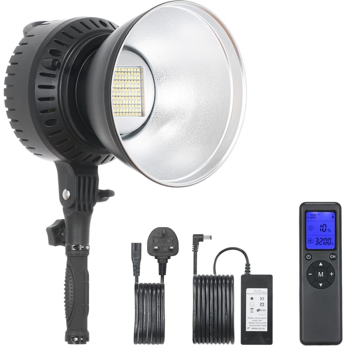 60W Professionele Studio Lamp LED Videolamp Bi-Color Temperatuur 3200K-5600K met Bowens Mount UK Plug zwart
