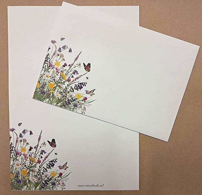 Meer Leuks - Briefpapier - Set Nature - 12 vellen A4 formaat - 6 enveloppen