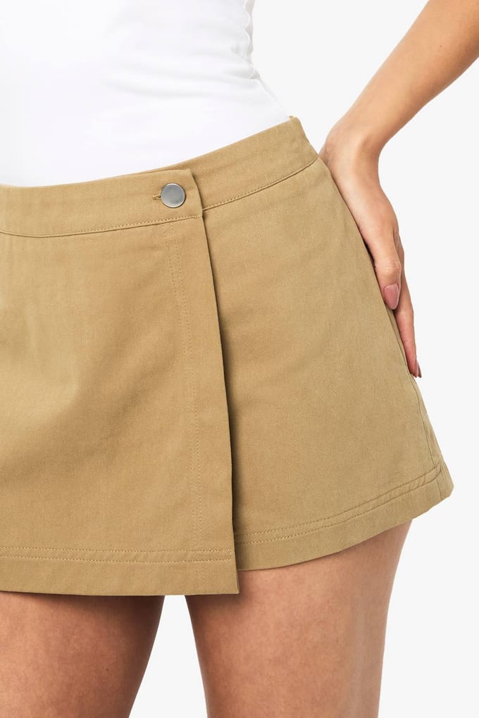 boohoo Dames Twill Wrap Skort | Mocha | Maat: 6