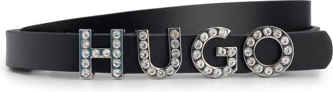 HUGO Leren Riem Zula-S Sz15 Leather Belt W75 Black Zwart
