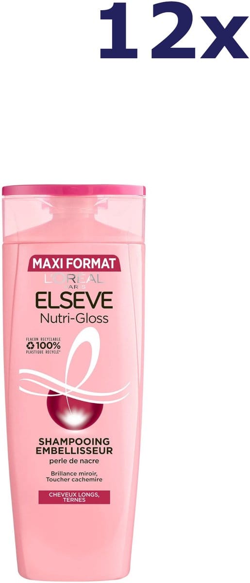12x L'Oréal Paris Elseve Intense Nutrition Shine Shampoo 500ML