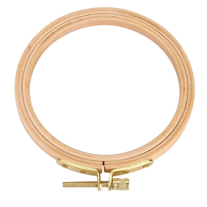 Hand Borduurring Houten Cirkel Frame voor Kruissteek Borduren Naaldkunst DIY Tool 10.5cm beige