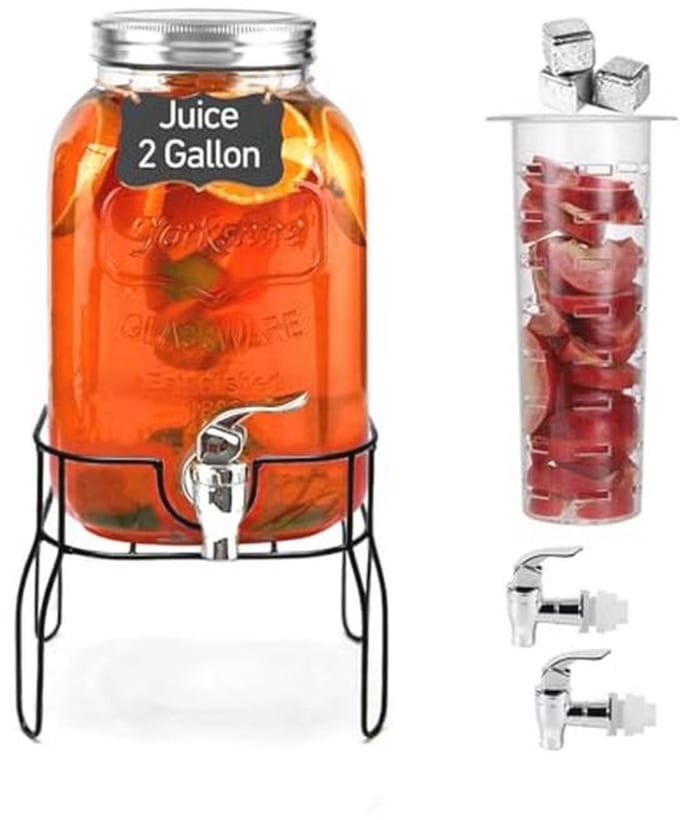 Drankdispenser 2 Gallon met Standaard voor Feesten en Buitenactiviteit