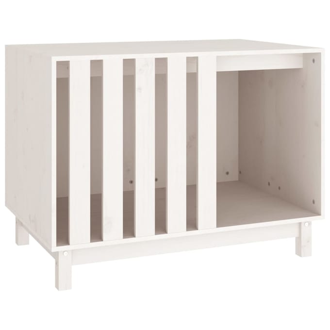 Vidaxl Hondenhuisje, Wit, 90X60X67 Cm, Massief Grenenhout